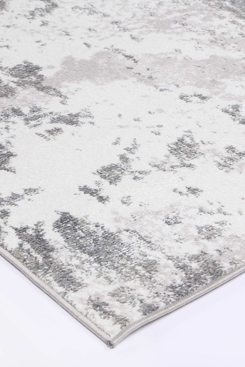 Ermina Modern Abstract Light Grey Rug 240x330cm