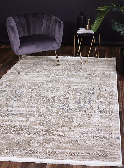 Cordelia Medalion Beige Blue Rug 240x330 cm