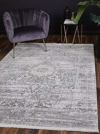 Cordelia Medalion Grey Blue Rug 300x400 cm