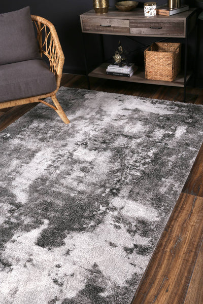 Yuzil White Grey Abstract Rug 120x170cm