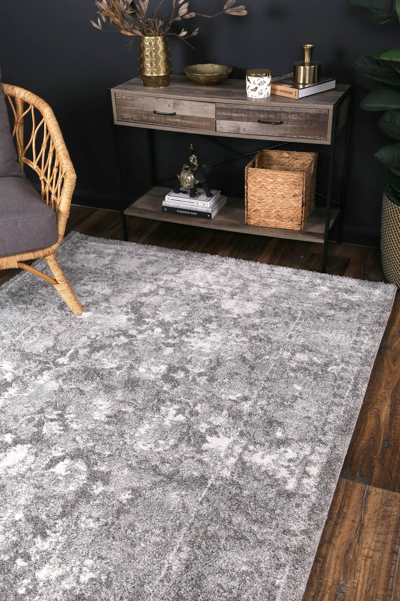 Yuzil Grey Floral Rug 120x170cm