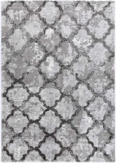 Yuzil Grey Lattice Rug 200x290cm