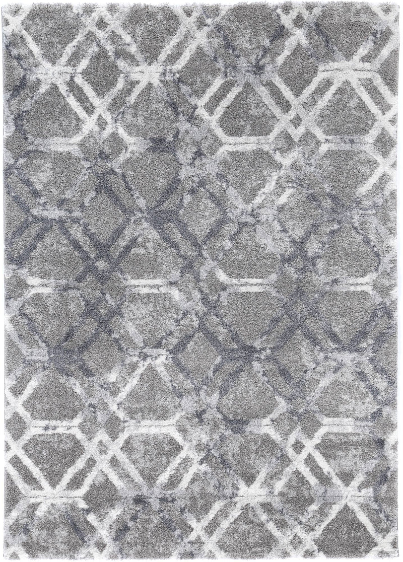 Yuzil Blue Lattice Rug 200x290cm