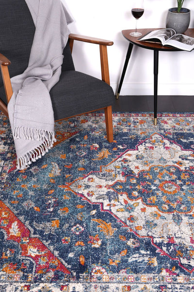 Delicate Navy Multi Oriental Rug 160x230 cm