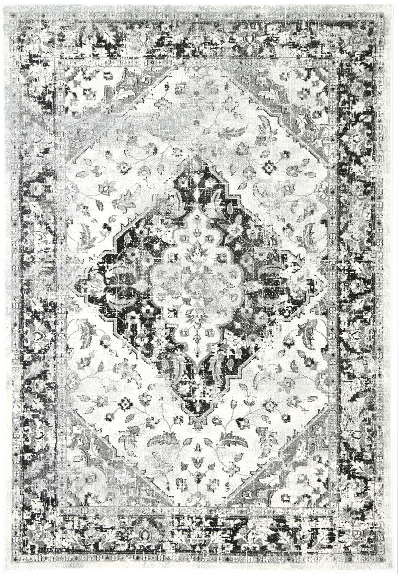 Delicate Grey Traditional Rug 200x290 cm