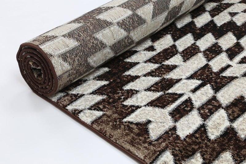 Dream Brown Beige Diamond Rug 200x290 cm