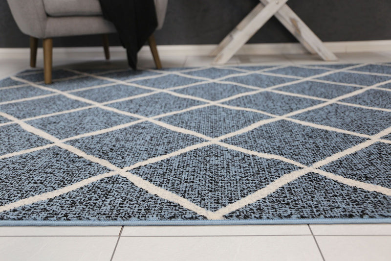 Allure Cross Diamond Blue Cream Rug 240x330 cm