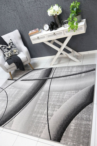 Allure Modern Artistic Grey Rug 240x330 cm