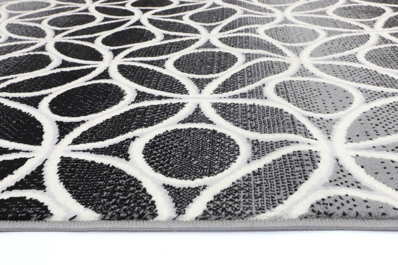 Allure Modern Geometric Grey Rug 80x300 cm