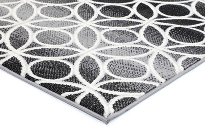 Allure Modern Geometric Grey Rug 80x300 cm