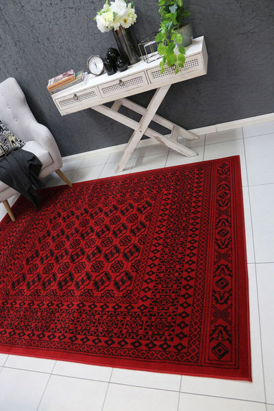 Allure Afghan Camel Red Rug 80x300 cm