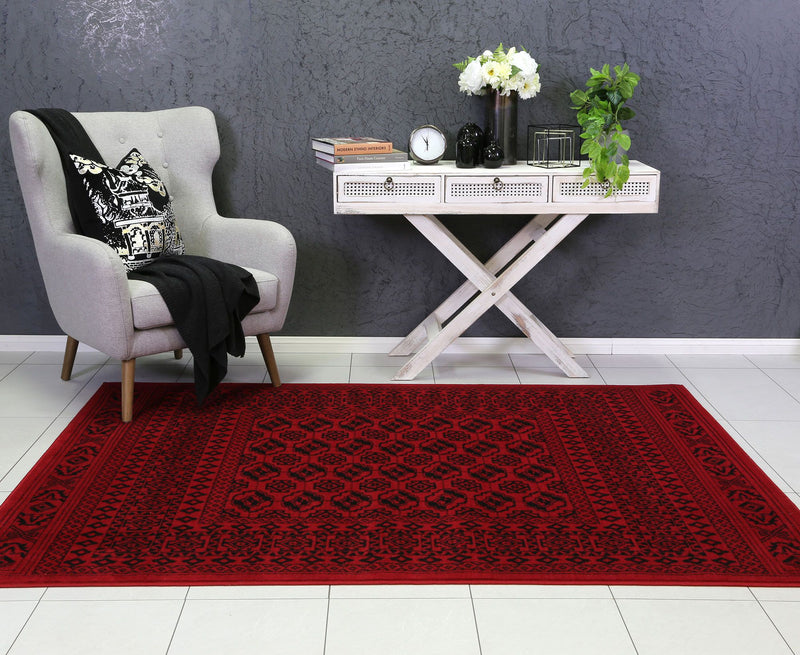 Allure Afghan Camel Red Rug 80x300 cm