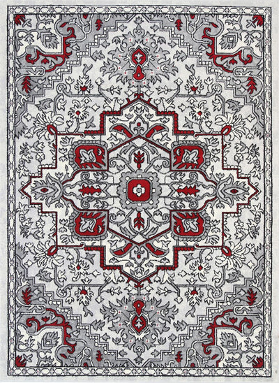 Allure Distressed Vintage Red Grey Rug 80x300 cm