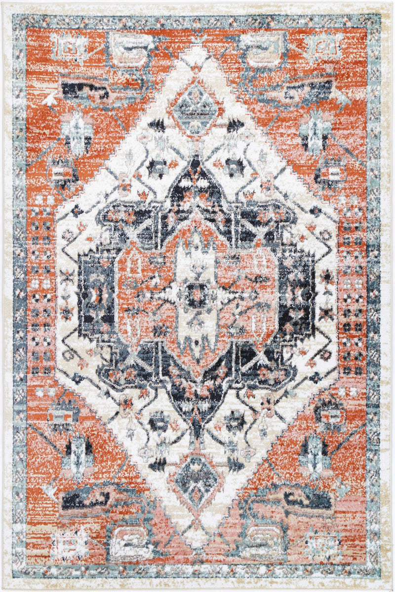 Anatolia Traditional Terracotta White Rug 160x230cm