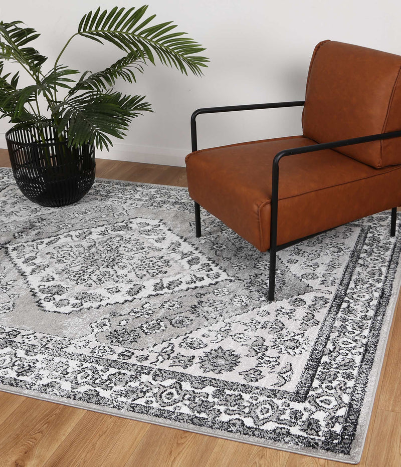 Anatolia Traditional Grey Black Rug 160x230cm