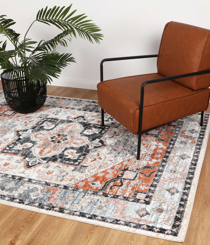 Anatolia Traditional Terracotta Charcoal Rug 160x230cm