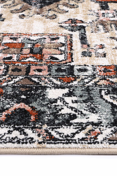 Anatolia Traditional Black Cream Rug 160x230cm