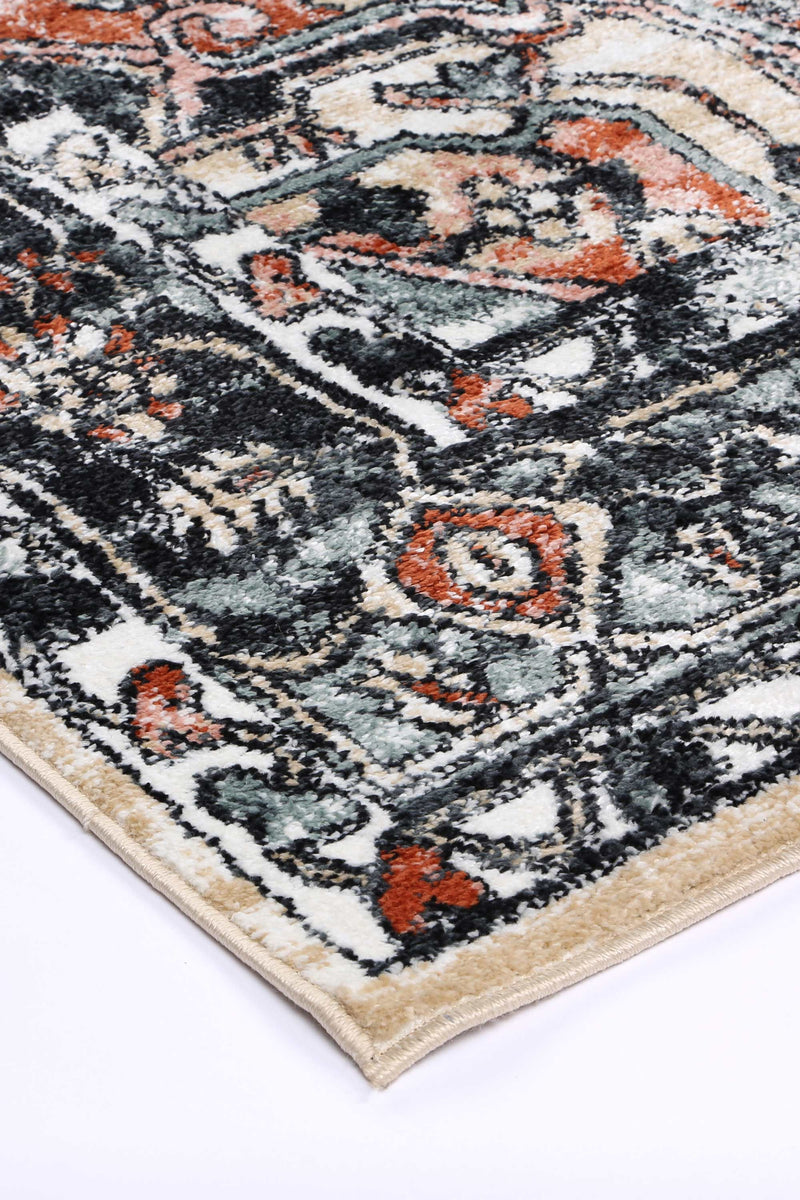 Anatolia Traditional Black Cream Rug 160x230cm