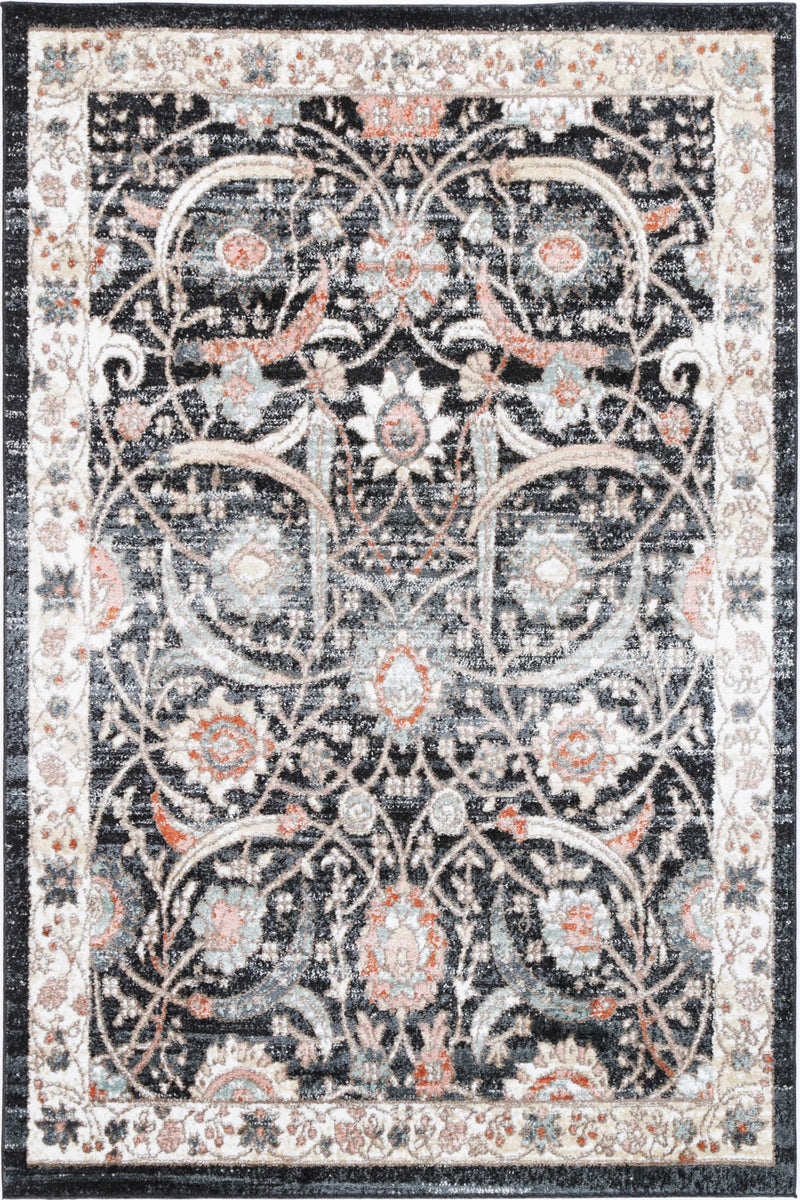 Anatolia Traditional Charcoal Cream  Rug 160x230cm