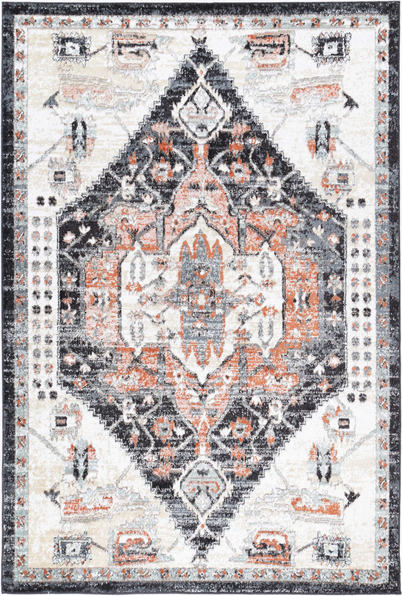 Anatolia Traditional Cream Black Rug 200x290cm