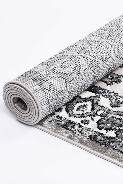 Anatolia Traditional Grey Black Rug 200x290cm