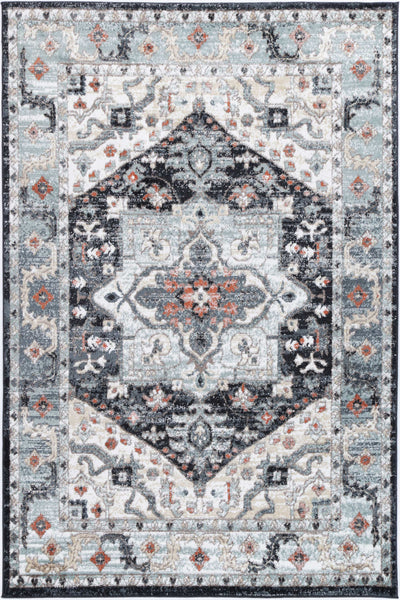 Anatolia Traditional Blue Charcoal Rug 200x290cm