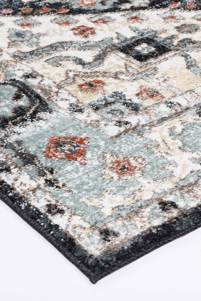 Anatolia Traditional Blue Charcoal Rug 200x290cm