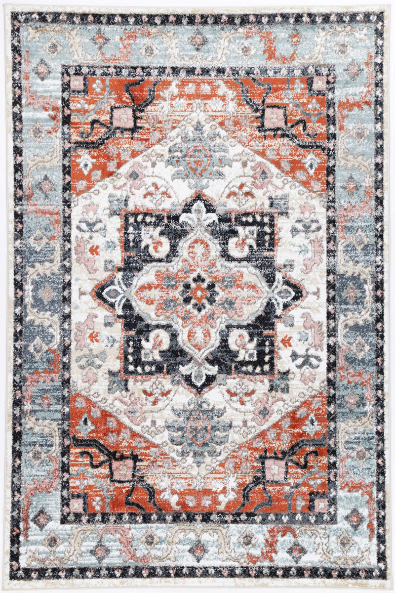 Anatolia Traditional Terracotta Charcoal Rug 200x290cm