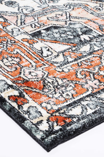 Anatolia Traditional Terracotta Black Rug 240x330cm