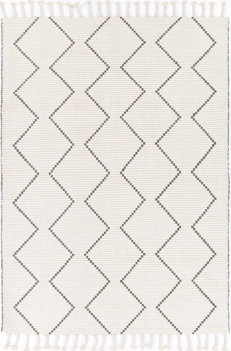 Leilani Diamond Tassel Cream Rug 160x230cm