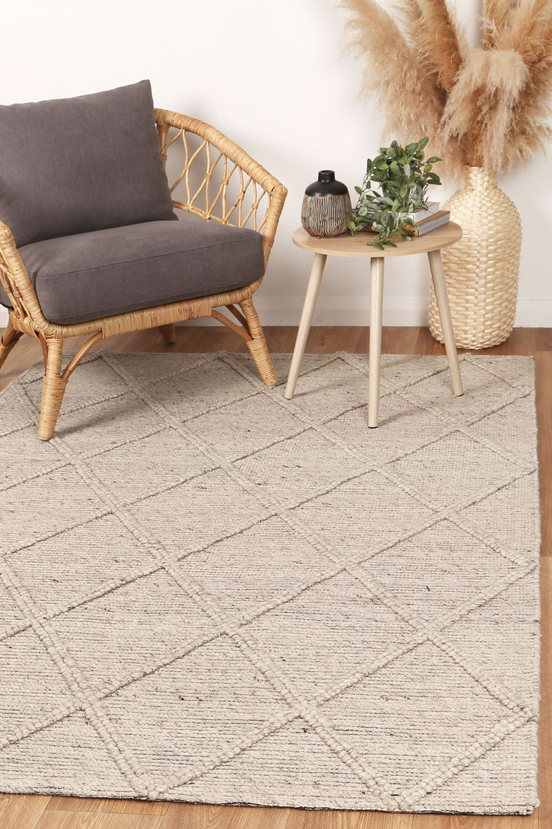 Leilani Diamond Braided Ash Rug 160x230cm