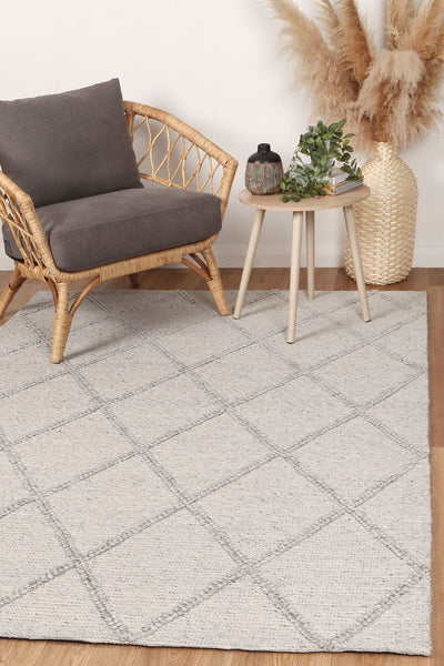 Leilani Diamond Braided Grey Rug 160x230cm