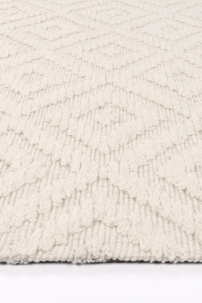 Leilani Plush Diamond Cream Rug 160x230cm