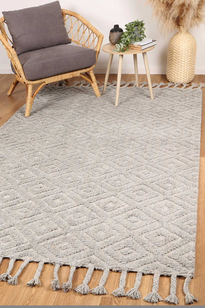 Leilani Plush Diamond Grey Rug 240x330cm