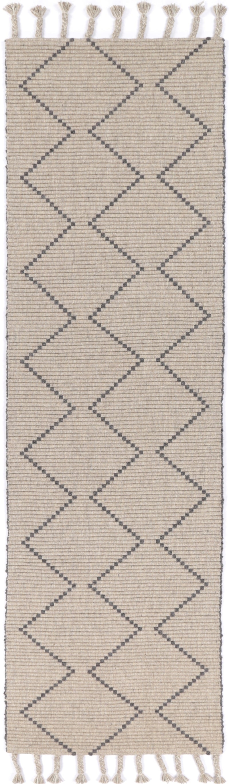 Leilani Diamond Tassel Ash Rug 300x400cm