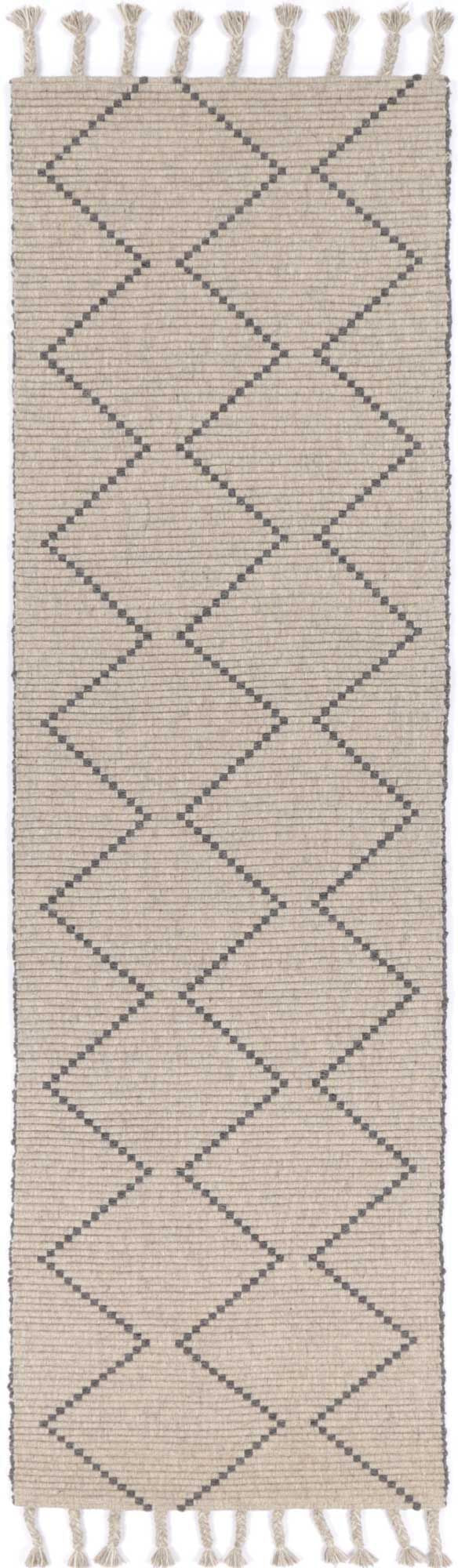 Leilani Diamond Tassel Ash Rug 80x300cm