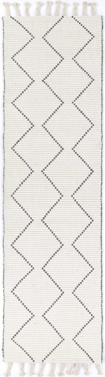 Leilani Diamond Tassel Cream Rug 80x300cm