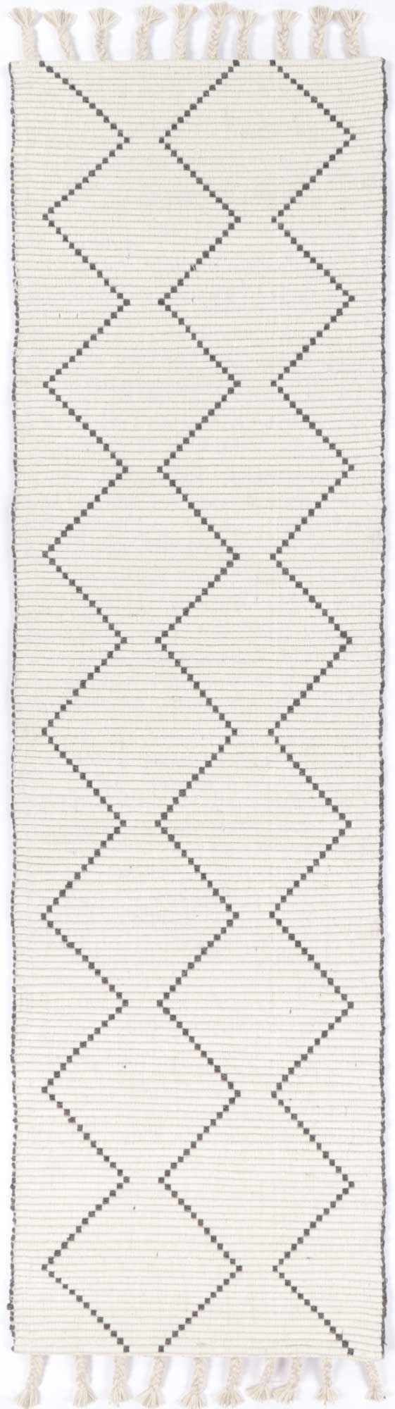 Leilani Diamond Tassel Cream Rug 80x300cm