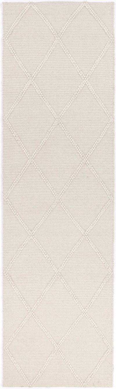 Leilani Diamond Braided Cream Rug 80x300cm