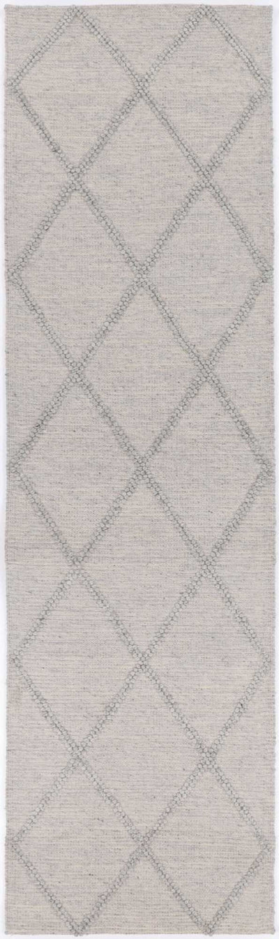 Leilani Diamond Braided Grey Rug 80x300cm