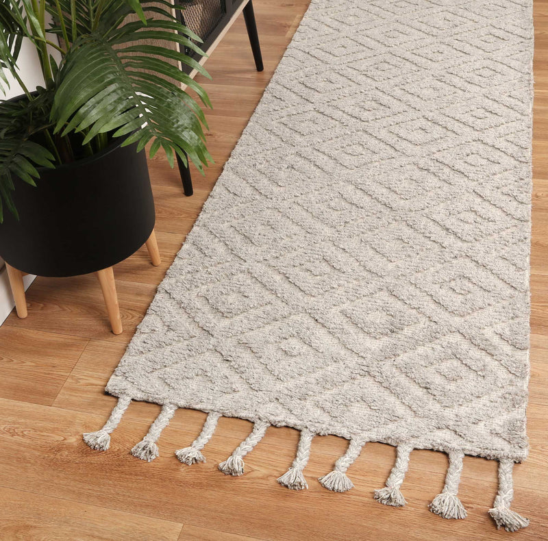 Leilani Plush Diamond Grey Rug 80x300cm