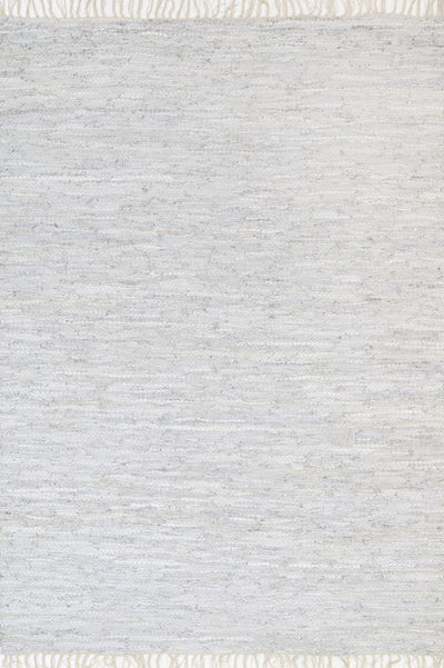 Metro White Modern Leather Rug 150x220cm