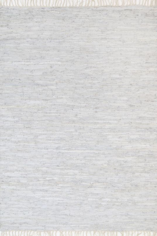 Metro White Modern Leather Rug 150x220cm