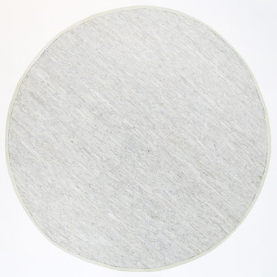 Metro White Modern Leather Rug 160x160cm Round