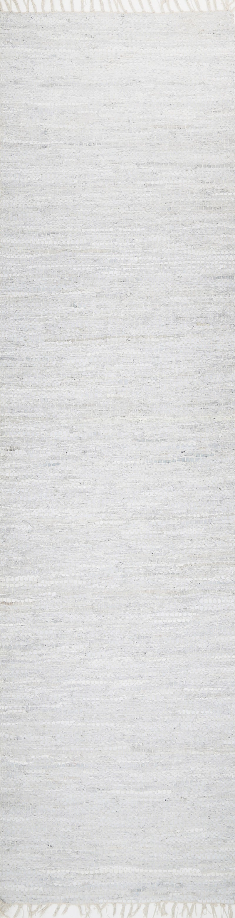 Metro White Modern Leather Rug 190x280cm