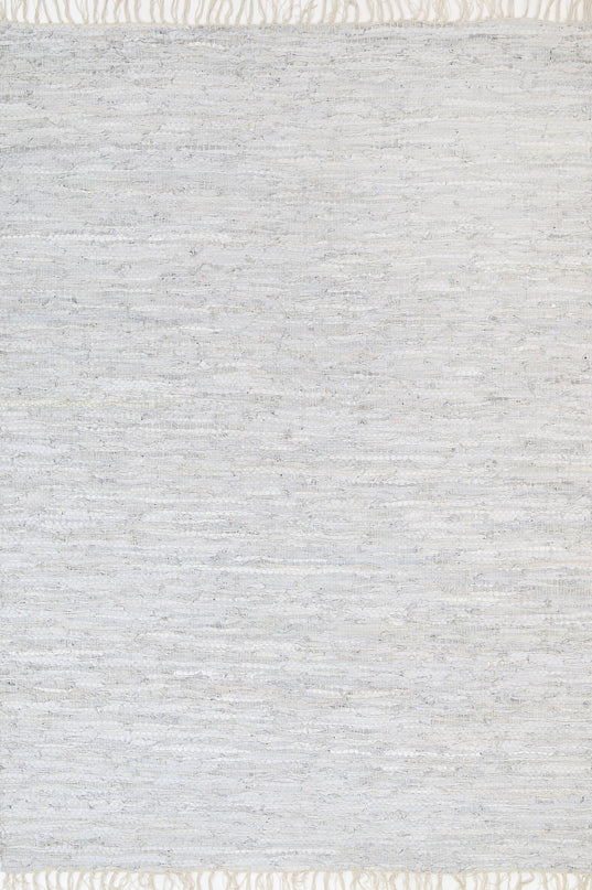 Metro White Modern Leather Rug 190x280cm