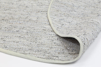 Metro White Modern Leather Rug 190x280cm