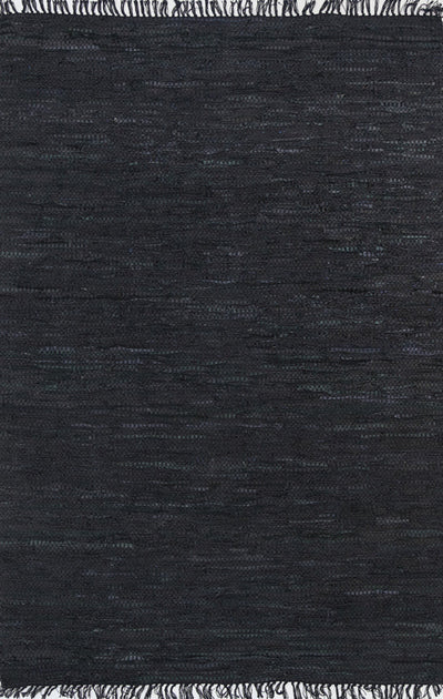 Metro Black Modern Leather Rug 230x320cm