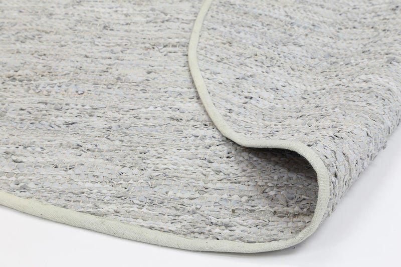 Metro White Modern Leather Rug 230x320cm