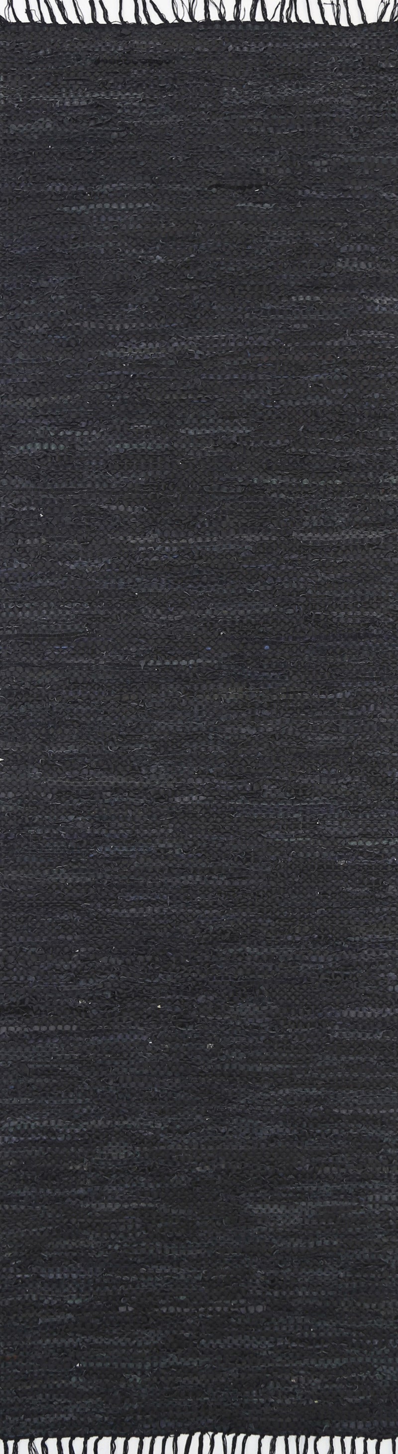 Metro Black Modern Leather Rug 240x240cm